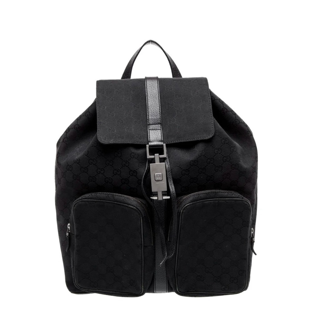 Gucci Black Monogram GG UNISEX Backpack